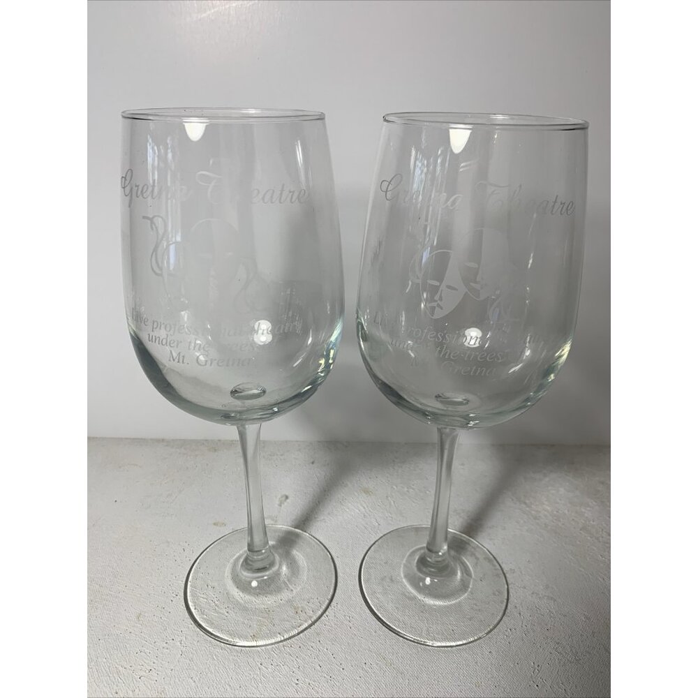 Mt. Gretna PA Theatre Set Of 2 Wine Glasses‎ Rare